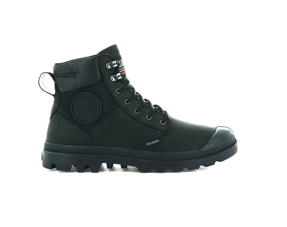 Botas Palladium PAMPA SHIELD WP+ LTH Hombre Negras | Costa Rica-48752